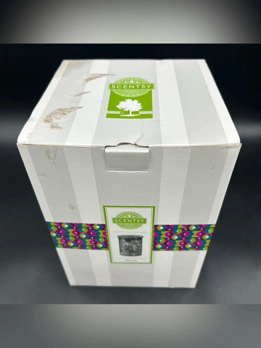 Scentsy Wings Wax Warmer Purple Glass Butterfly Retired New In Box 62053